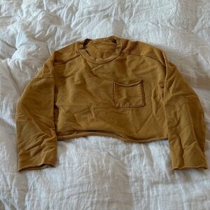 Mate the Label Crewneck Raw Hem Sweater Size S